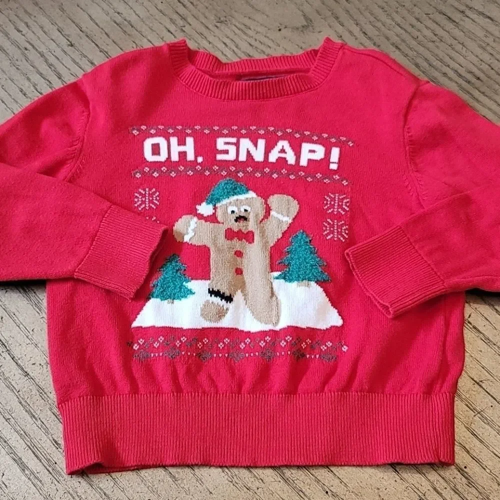 2T Oshkosh boys Christmas sweater Oh Snap!